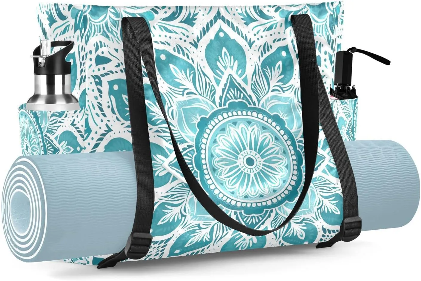 MCHIVER Yoga Bag for Women Men Large Yoga Mat Bag with Adjustable Strap Workout Bags Totes for Pilates Yoga Travel