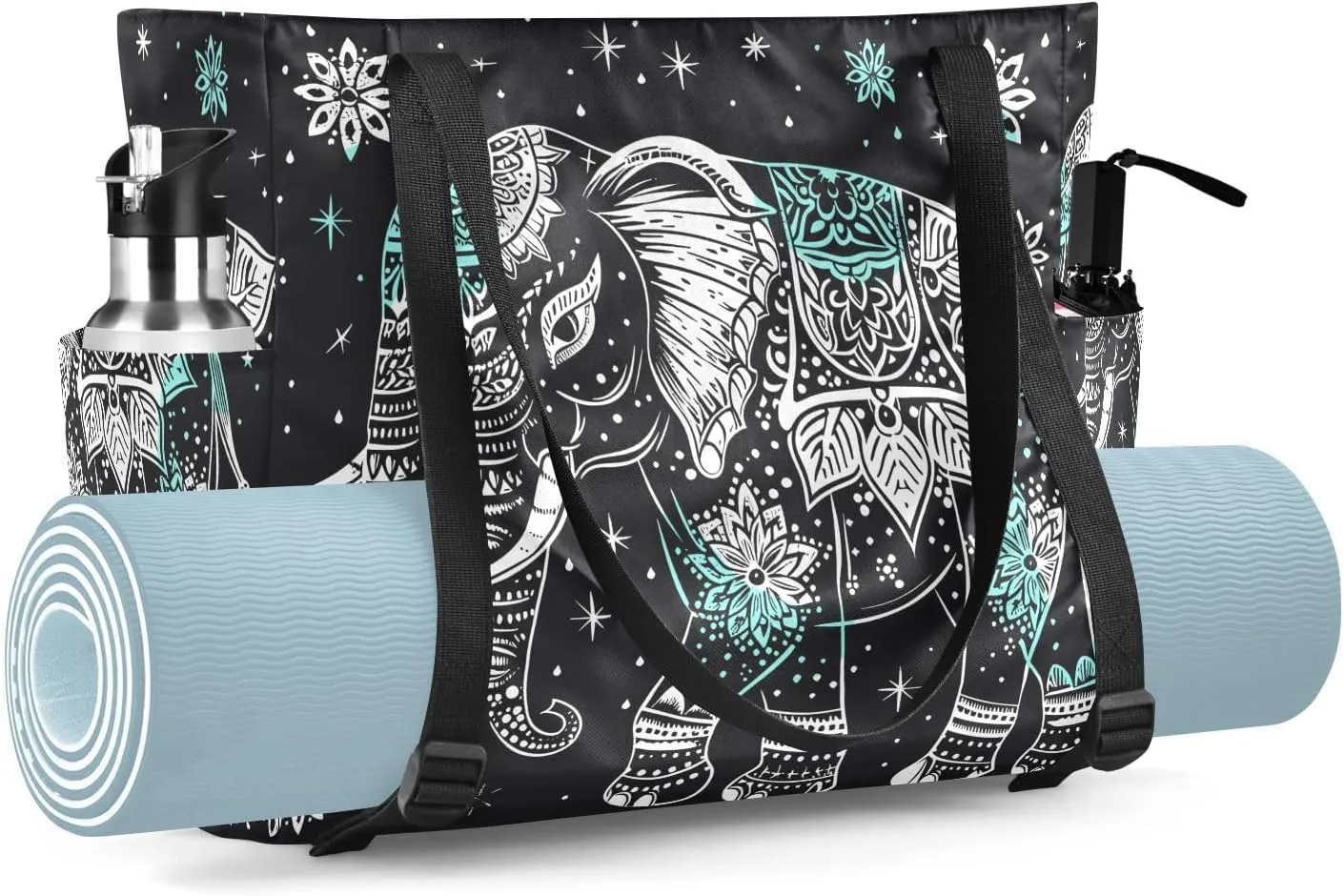 MCHIVER Yoga Bag for Women Men Large Yoga Mat Bag with Adjustable Strap Workout Bags Totes for Pilates Yoga Travel