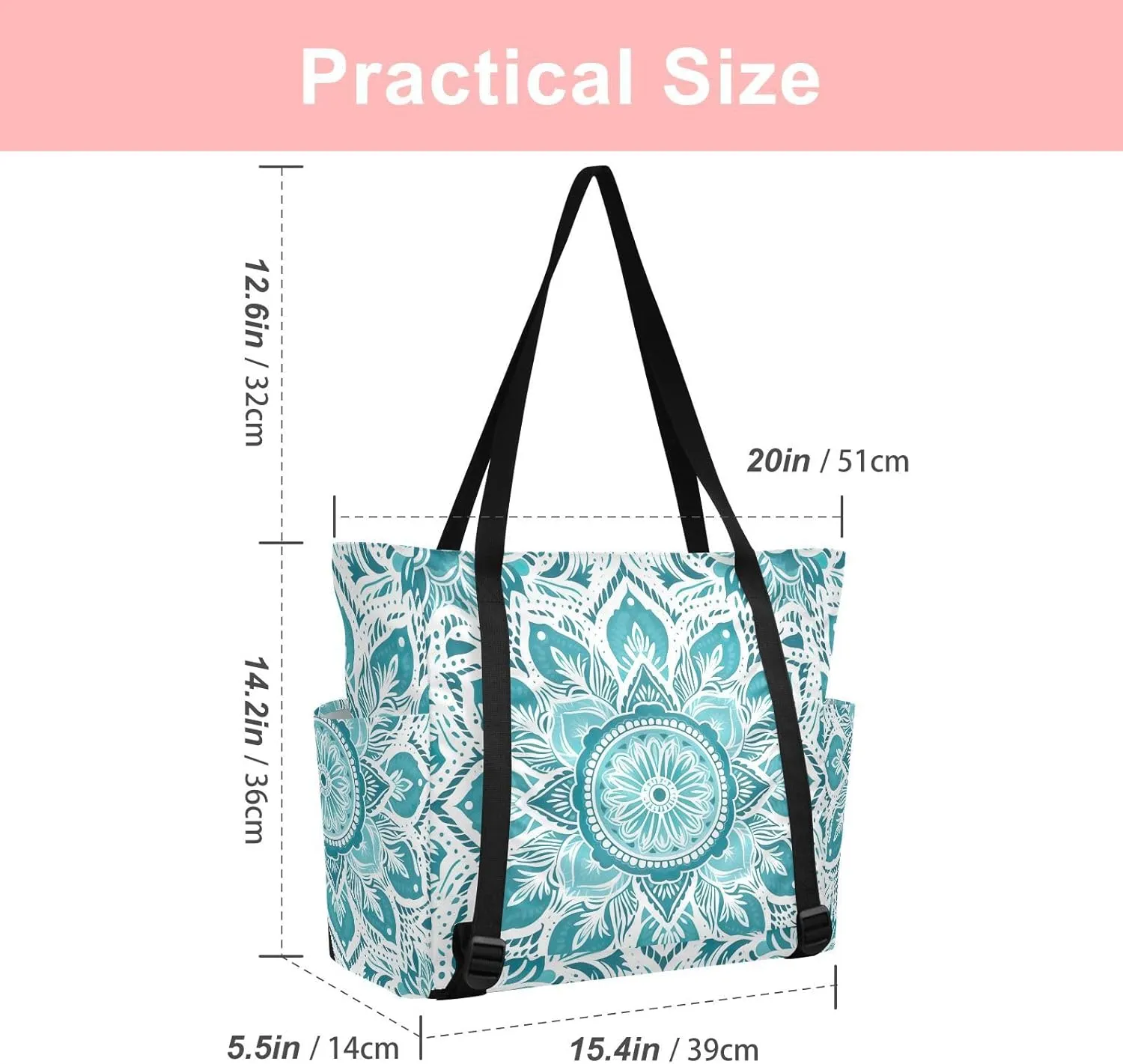 MCHIVER Yoga Bag for Women Men Large Yoga Mat Bag with Adjustable Strap Workout Bags Totes for Pilates Yoga Travel
