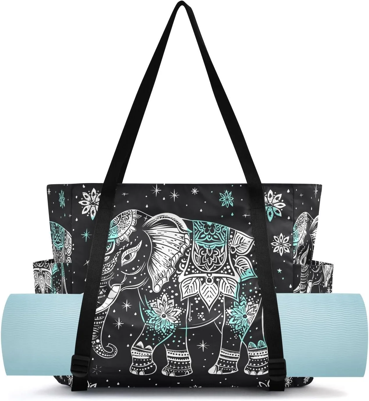 MCHIVER Yoga Bag for Women Men Large Yoga Mat Bag with Adjustable Strap Workout Bags Totes for Pilates Yoga Travel