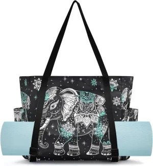 MCHIVER Yoga Bag for Women Men Large Yoga Mat Bag with Adjustable Strap Workout Bags Totes for Pilates Yoga Travel
