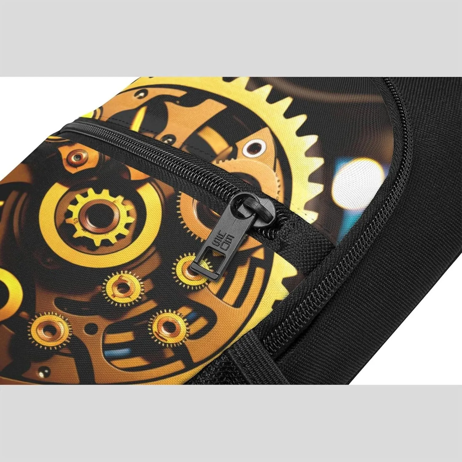 Mechanical Gold Disc Sling Bags For Man And Women Crossbody Chest Bag Shoulder Bag For Casual Sport Daypack