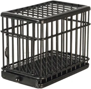 Melody Jane Dolls Houses Dollhouse Black Metal Dog Cage Crate Miniature 1:24 Half Inch Pet Accessory