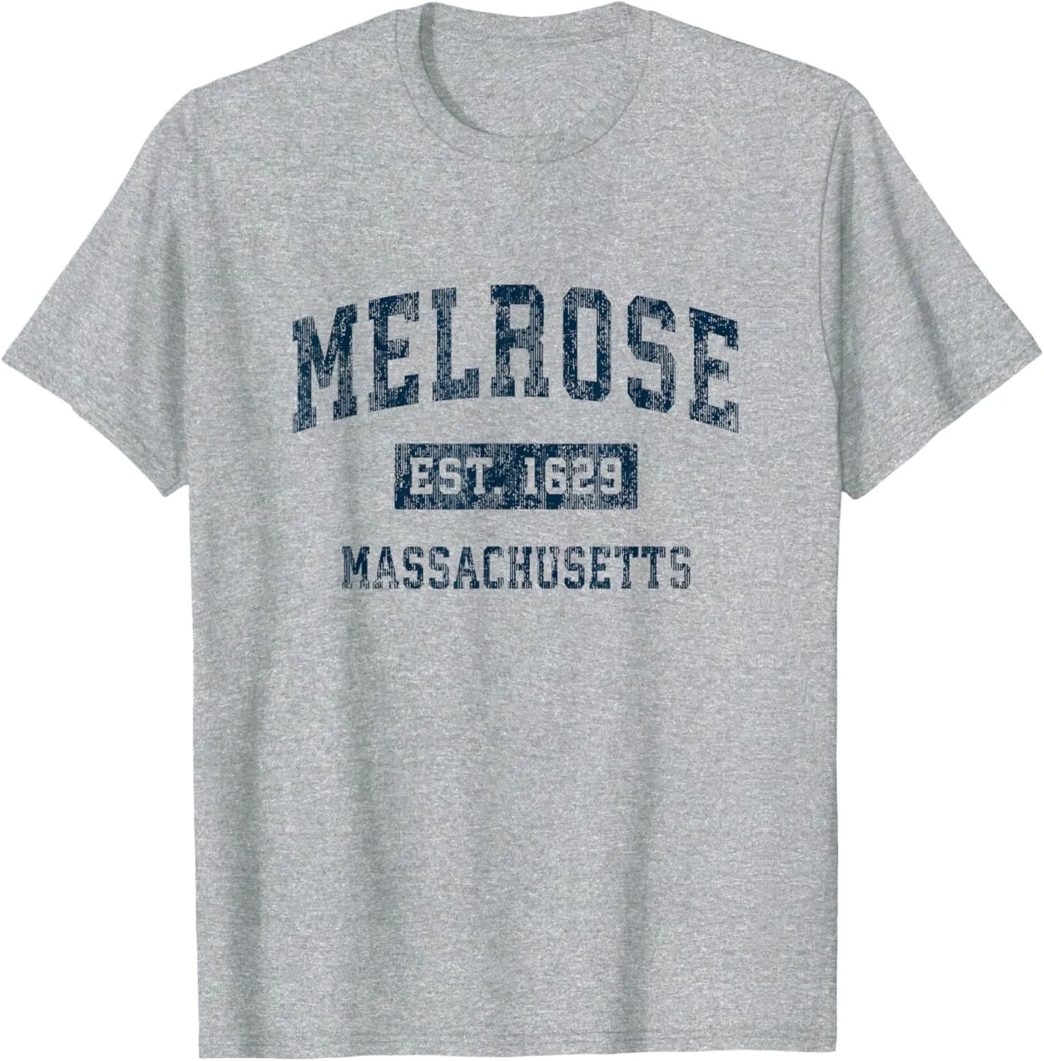 Melrose Massachusetts MA Vintage Sports Design Navy Print T-Shirt