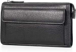 Men Clutch Bags Genuine Leather Long Wallet Large Capacity Purse Business Card Organizer Handbag Travel Bag