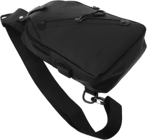 Men USB Sling Backpack Durable Chest Daypack with Charging Interface for Travel and Outdoor Activities for Storing Essentials and Personal Items