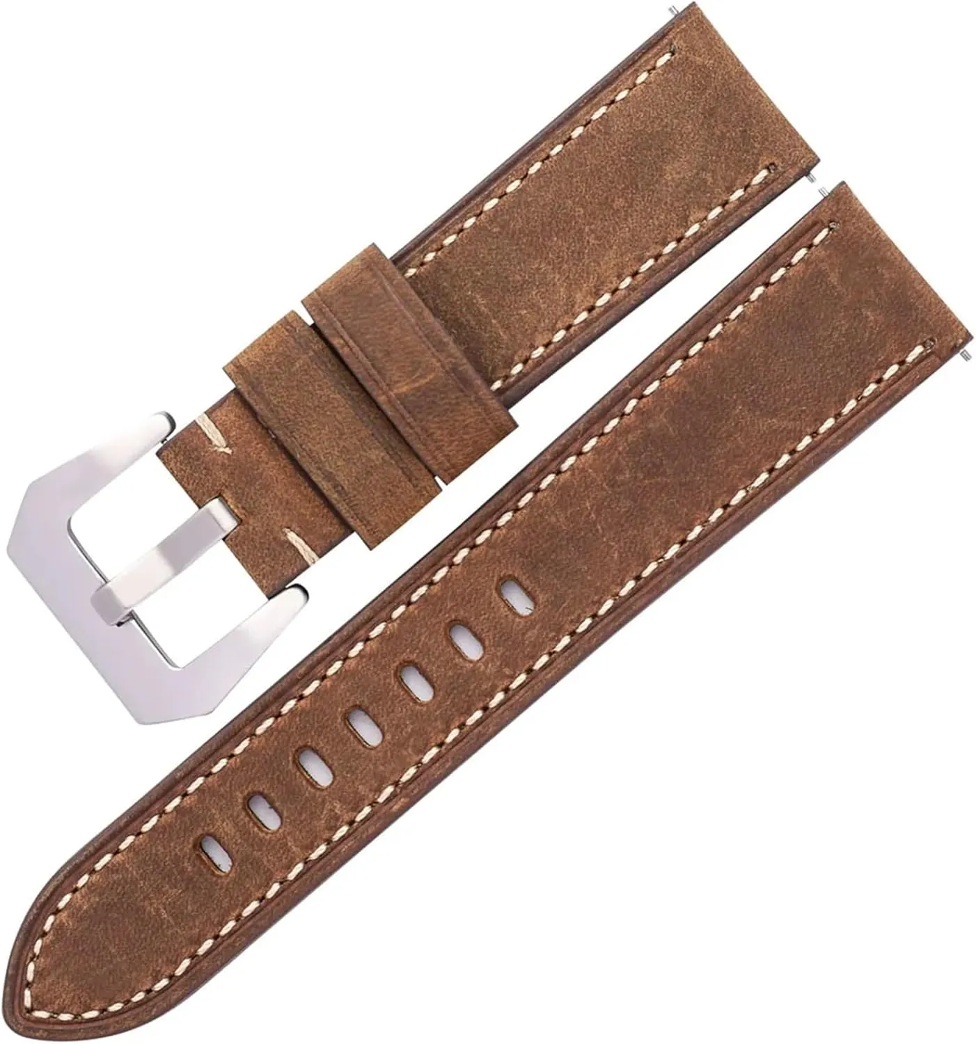 Men Watch Leather Straps 20 22 24mm Vintage Matte Leather Watch Band Strap Women Stainless Steel Buckl