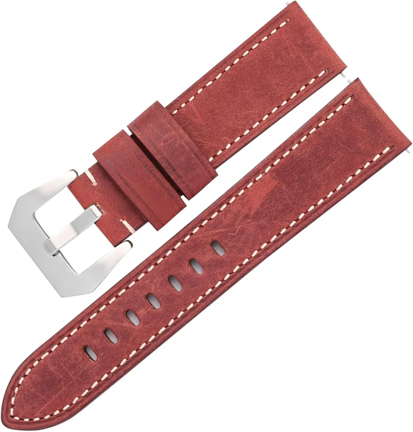 Men Watch Leather Straps 20 22 24mm Vintage Matte Leather Watch Band Strap Women Stainless Steel Buckl