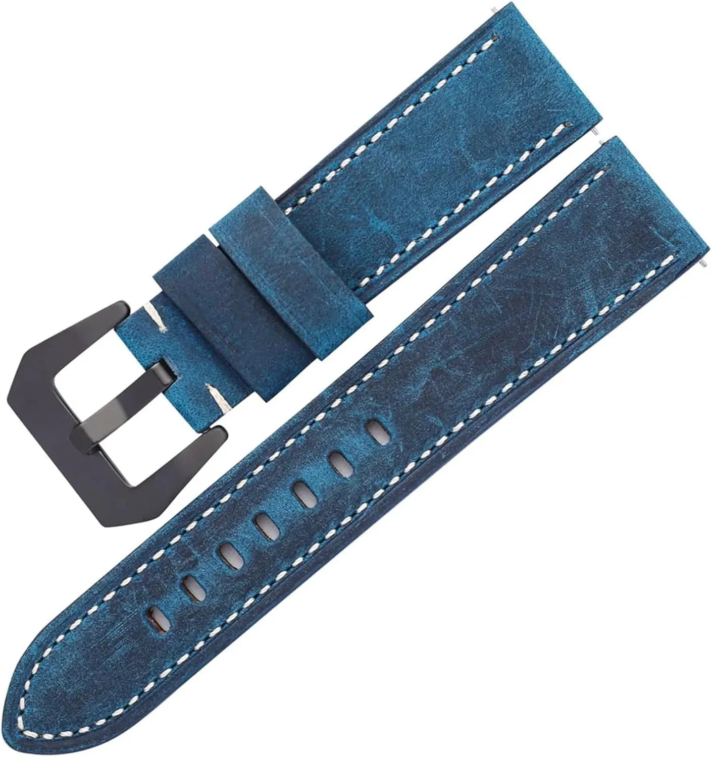 Men Watch Leather Straps 20 22 24mm Vintage Matte Leather Watch Band Strap Women Stainless Steel Buckl