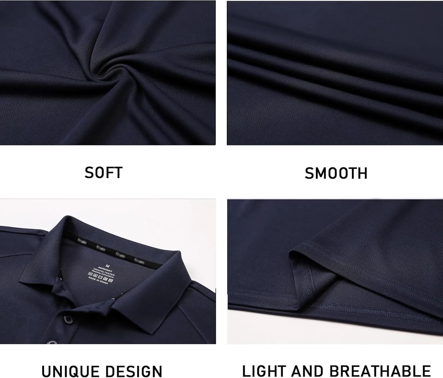 Men’s 1/3 Pack Polo Shirt Moisture Wicking Dry Fit Performance Athletic Short Sleeve Golf Shirt