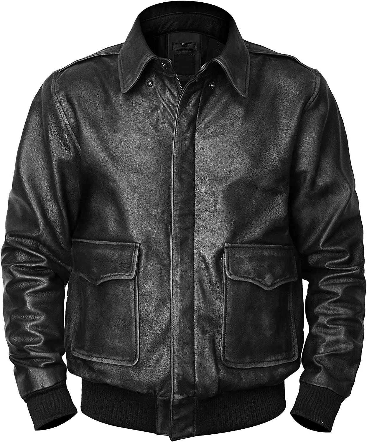 Mens A2 Leather Aviator Air Force Flight Bomber WW2 Pilot Brown Motorcycle Jacket