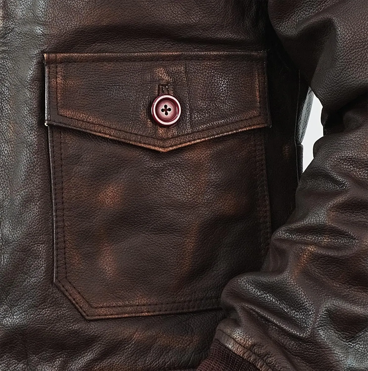 Mens Aviator A-2 Leather Jacket US Air Force Cockpit Flight Pilot Real Lambskin Distressed WW2 Bomber Jackets