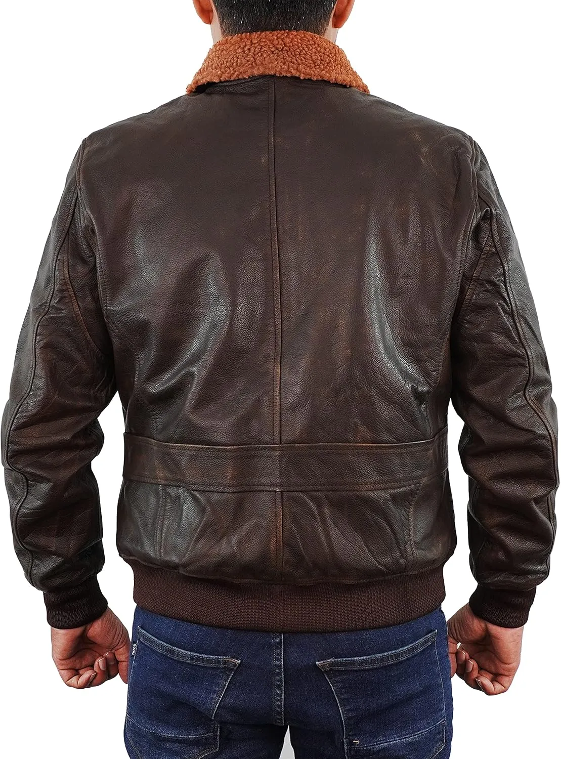 Mens Aviator A-2 Leather Jacket US Air Force Cockpit Flight Pilot Real Lambskin Distressed WW2 Bomber Jackets