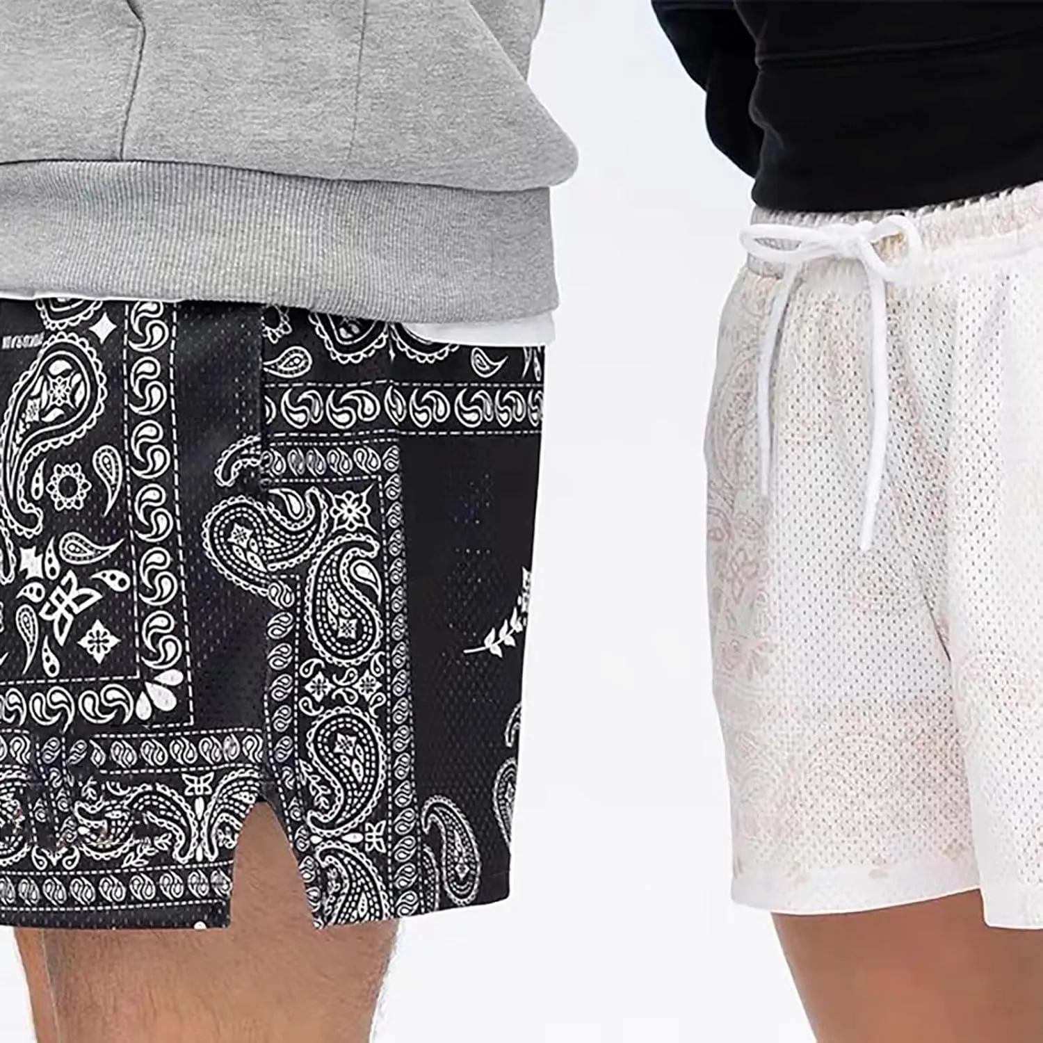 Men's Basketball Shorts Paisley Print Mesh Breathable Running Athletic Shorts Quick-Dry Workout Gym