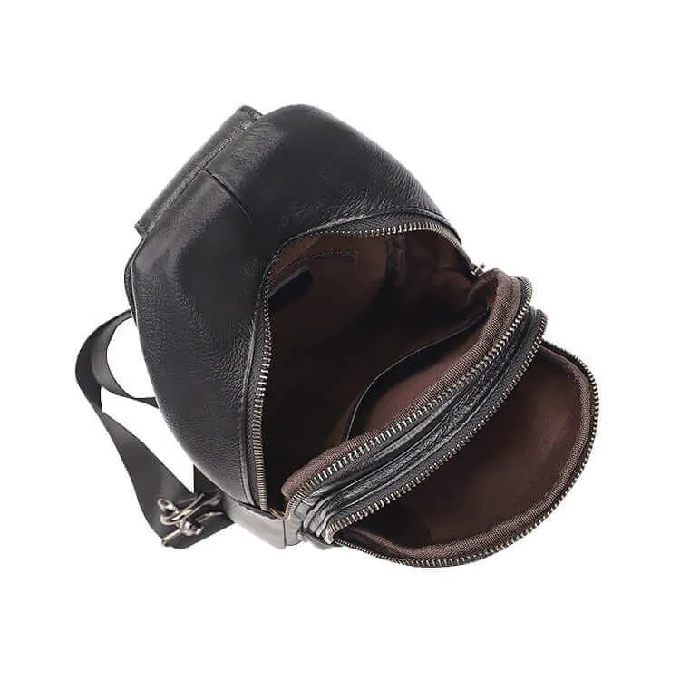 Men's Black Leather Crossbody Sling Bag | Stylish & Functional