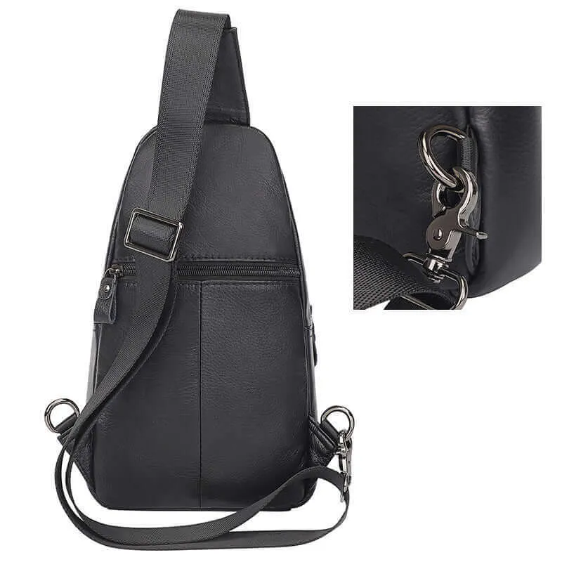 Men's Black Leather Crossbody Sling Bag | Stylish & Functional
