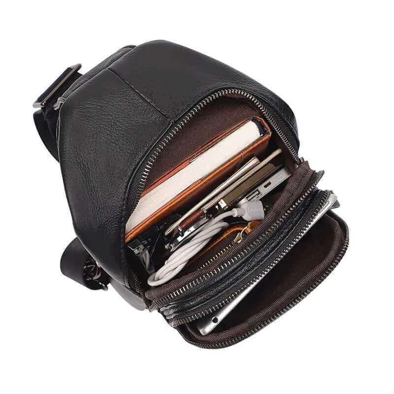 Men's Black Leather Crossbody Sling Bag | Stylish & Functional