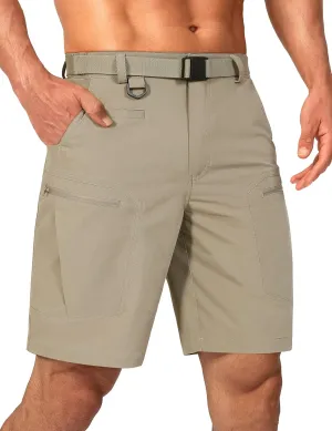 Mens Cargo Hiking Shorts Water Resistant Quick Dry Lightweight Breathable Tactical Shorts with Nylon Belt