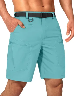Mens Cargo Hiking Shorts Water Resistant Quick Dry Lightweight Breathable Tactical Shorts with Nylon Belt