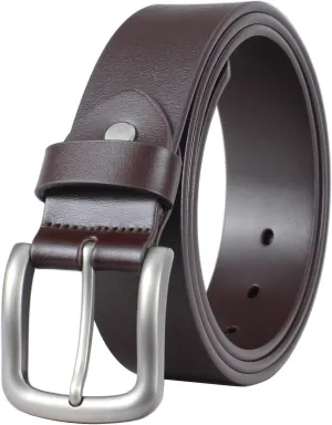 Men's Casual Genuine Leather Dress Belt for Jeans