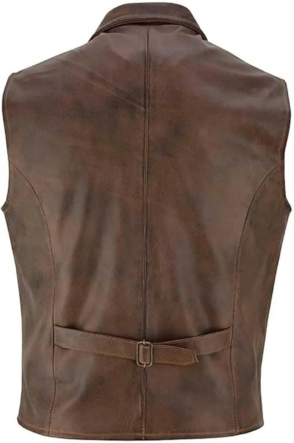 Mens Classic Club Style Leather Vest Motorcycle Leather waistcoat vest with Concealed Gun Carry Pockets