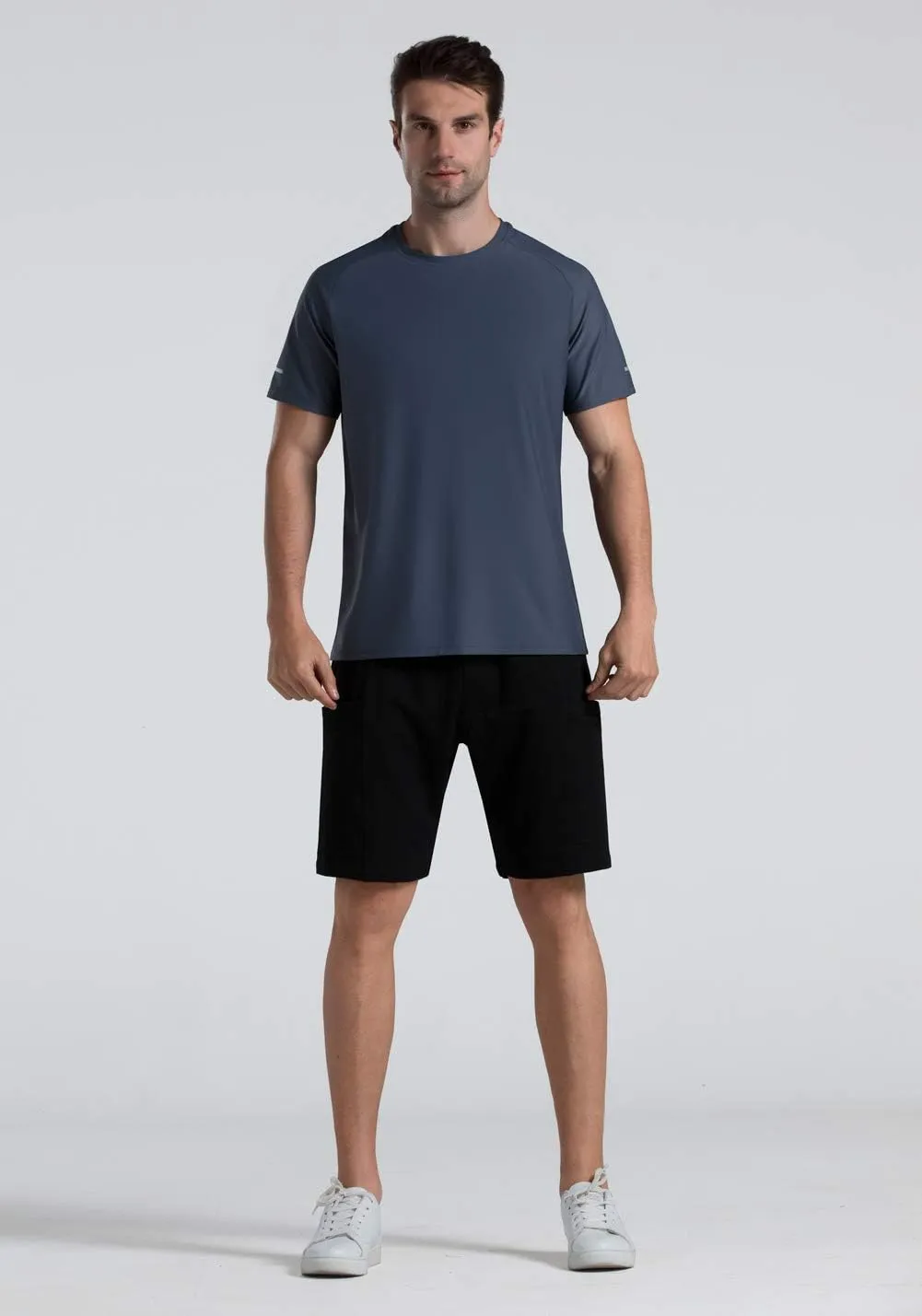 Men's Cooling Ice Silk Running Shirts Quick Dry Short Sleeve Athletic Gym T-Shirts UPF 50  Outdoor Workout Tshirts