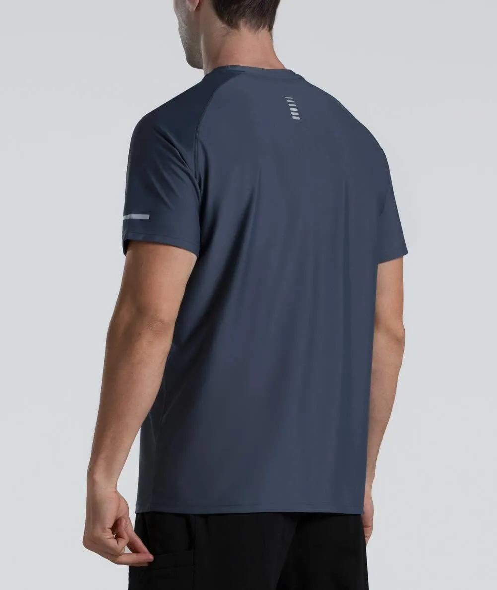 Men's Cooling Ice Silk Running Shirts Quick Dry Short Sleeve Athletic Gym T-Shirts UPF 50  Outdoor Workout Tshirts