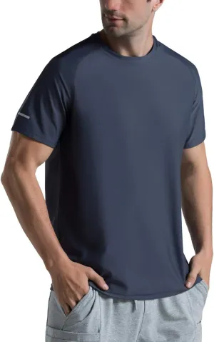 Men's Cooling Ice Silk Running Shirts Quick Dry Short Sleeve Athletic Gym T-Shirts UPF 50  Outdoor Workout Tshirts