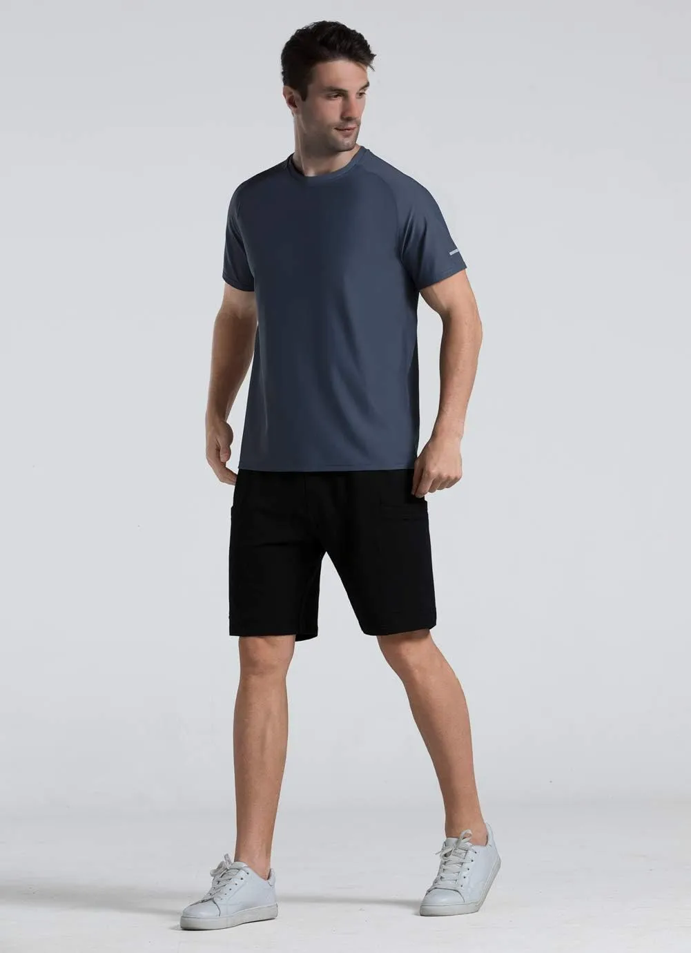 Men's Cooling Ice Silk Running Shirts Quick Dry Short Sleeve Athletic Gym T-Shirts UPF 50  Outdoor Workout Tshirts
