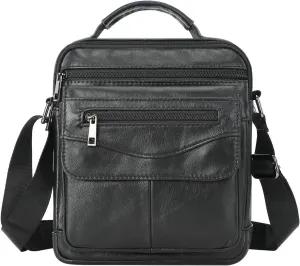 Mens Crossbody Bag, Genuine Leather Messenger Shoulder Bag for Women Men Purse Travel Work Business