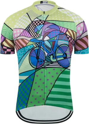Men's Cycling Jersey Short Sleeve Quick Dry Breathable Reflective with 3 Rear Pockets   Zipper Pocket Biking Shirts
