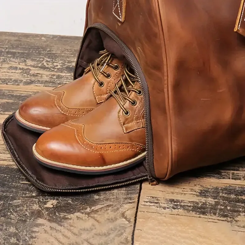 Men's Genuine Leather Tote Travel Bag