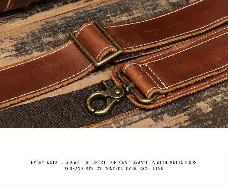 Men's Genuine Leather Tote Travel Bag