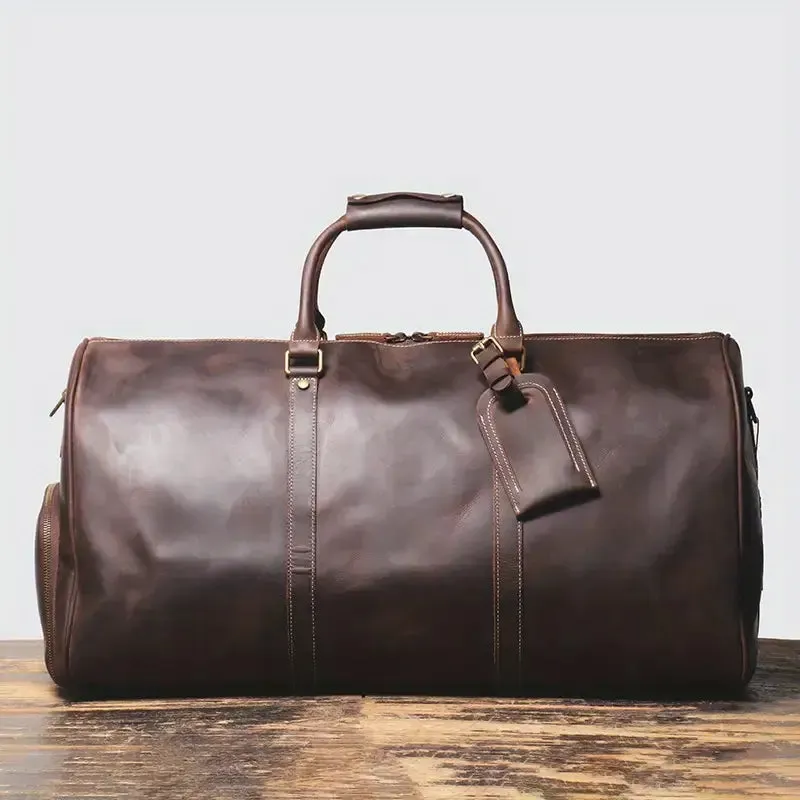 Men's Genuine Leather Tote Travel Bag