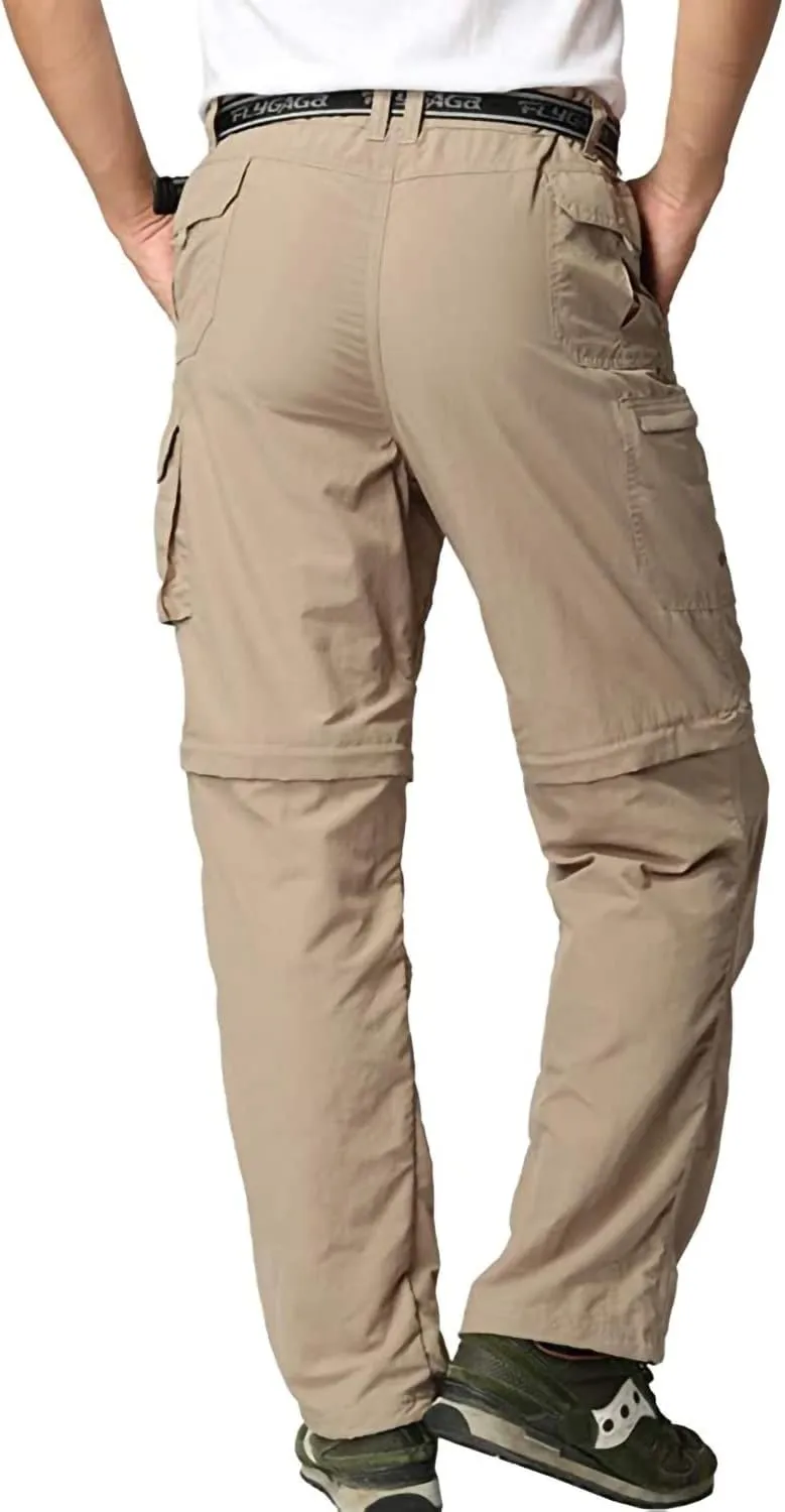 Mens Hiking Pants Convertible Zip Off Shorts Outdoor Quick Dry Lightweight Fishing Travel Safari Cargo Trouser