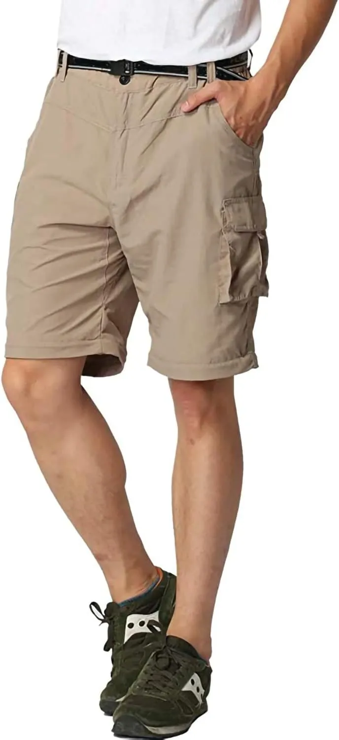 Mens Hiking Pants Convertible Zip Off Shorts Outdoor Quick Dry Lightweight Fishing Travel Safari Cargo Trouser