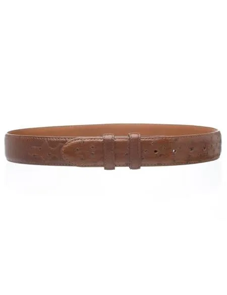 Men's Kango Smooth Genuine Ostrich Quill Skin Belt