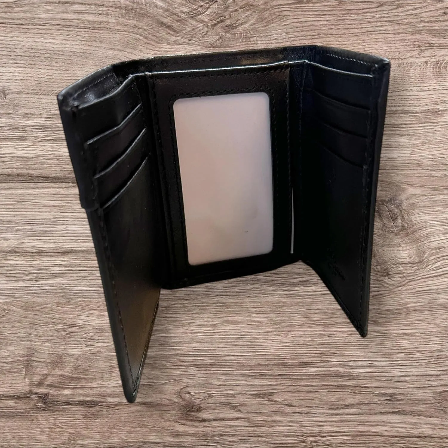 Mens Leather Tri Fold Wallet Basketweave Custom Cowboy Concho Cowhair Cowboy Western Leather Wallet High End Mens Wallets Leather Bull Rider Rodeo Gifts For Men (Cowboy Praying, Black)