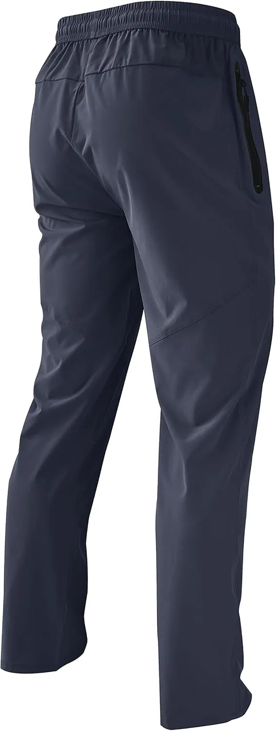 Men's Lightweight Quick Dry Hiking Running Pants Outdoor Sports Breathable Zipper Pockets Athletic Work Pants