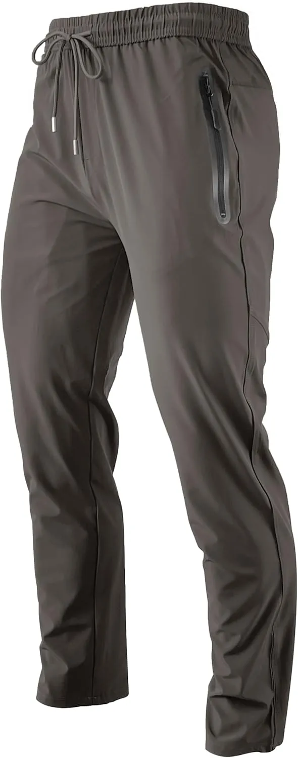 Men's Lightweight Quick Dry Hiking Running Pants Outdoor Sports Breathable Zipper Pockets Athletic Work Pants