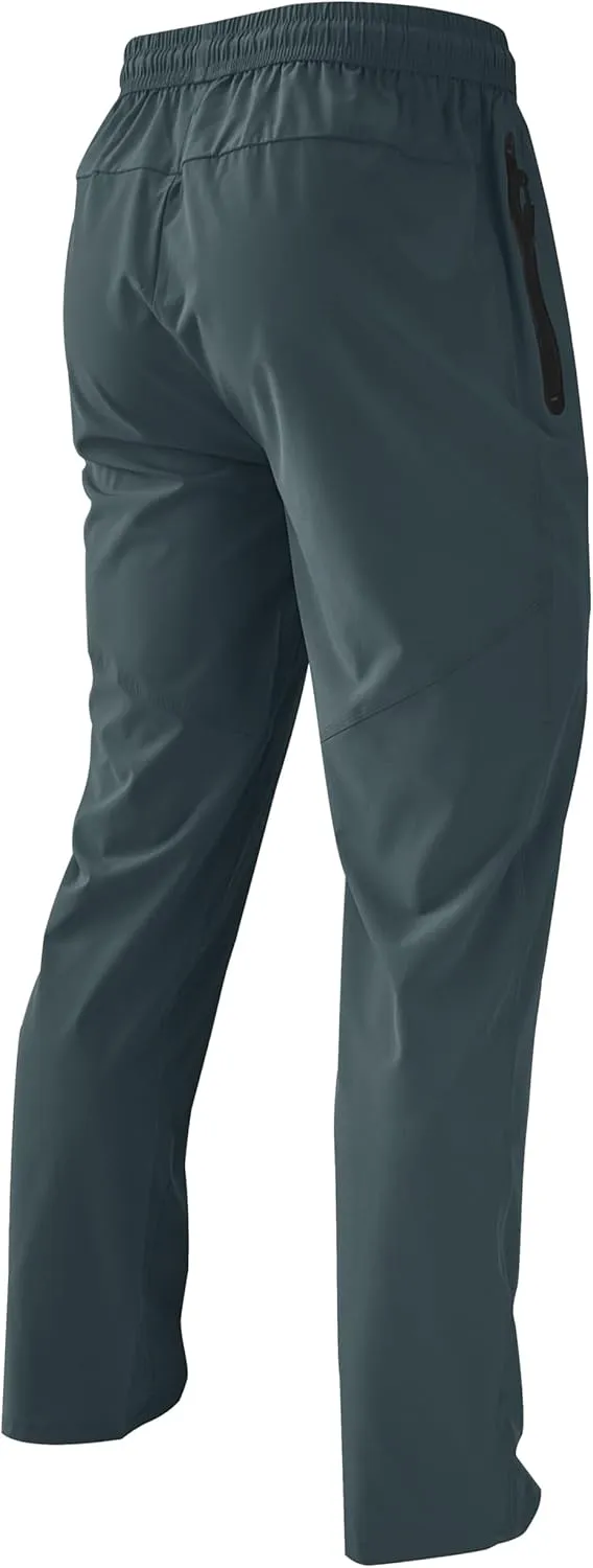 Men's Lightweight Quick Dry Hiking Running Pants Outdoor Sports Breathable Zipper Pockets Athletic Work Pants