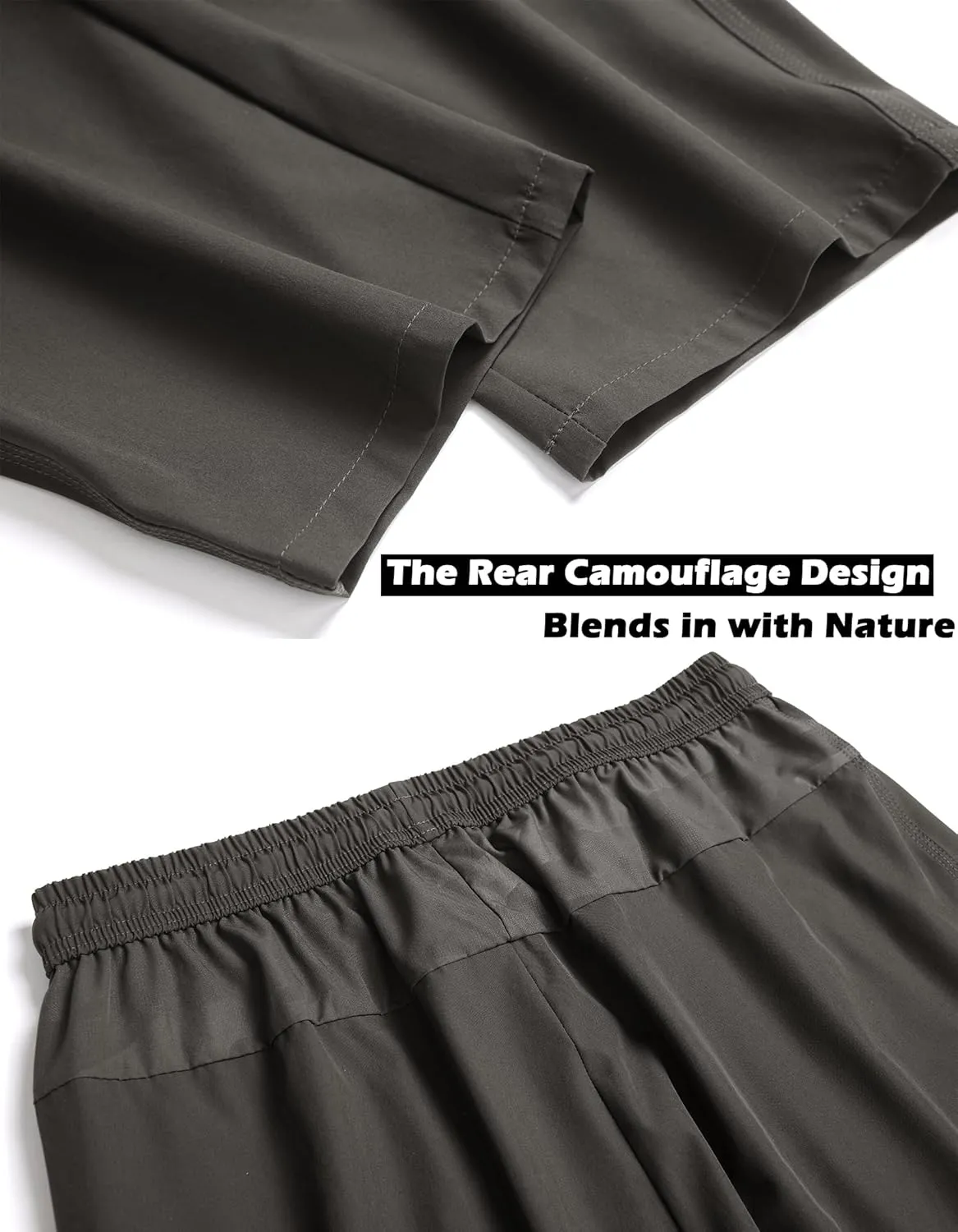 Men's Lightweight Quick Dry Hiking Running Pants Outdoor Sports Breathable Zipper Pockets Athletic Work Pants