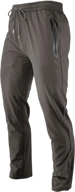Men's Lightweight Quick Dry Hiking Running Pants Outdoor Sports Breathable Zipper Pockets Athletic Work Pants