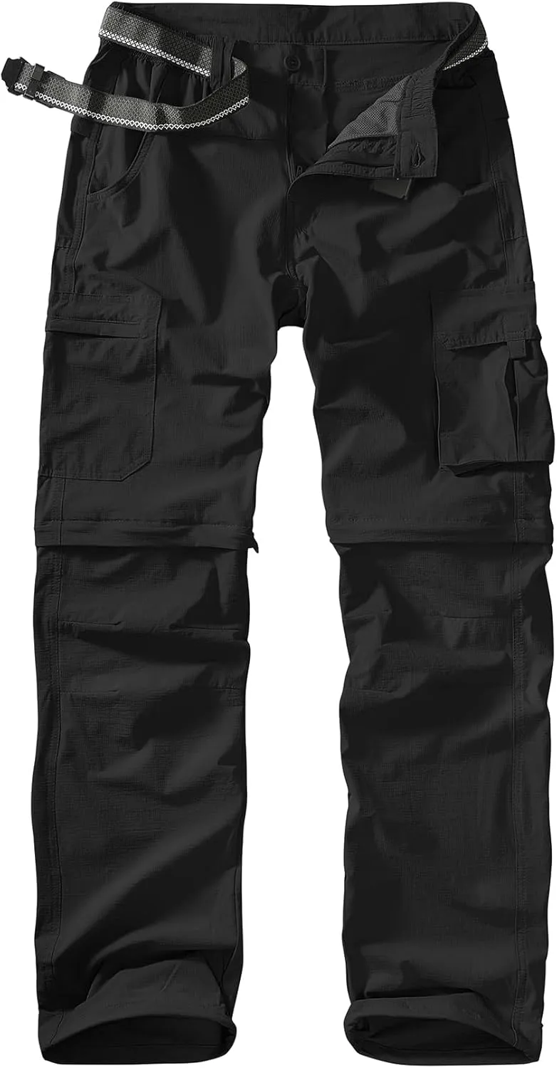 Men's Outdoor Quick Dry Convertible Lightweight Hiking Fishing Zip Off Safari Trousers