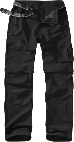 Men's Outdoor Quick Dry Convertible Lightweight Hiking Fishing Zip Off Safari Trousers