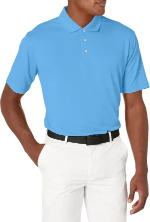 Men's Pebble Beach Golf Polo Shirt with Short Sleeve and Horizontal Textured Design