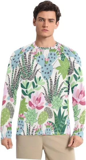 Men's Rash Guard Shirts, UPF 50  Long Sleeve Swimsuit Top Bathing Suit S-XXL