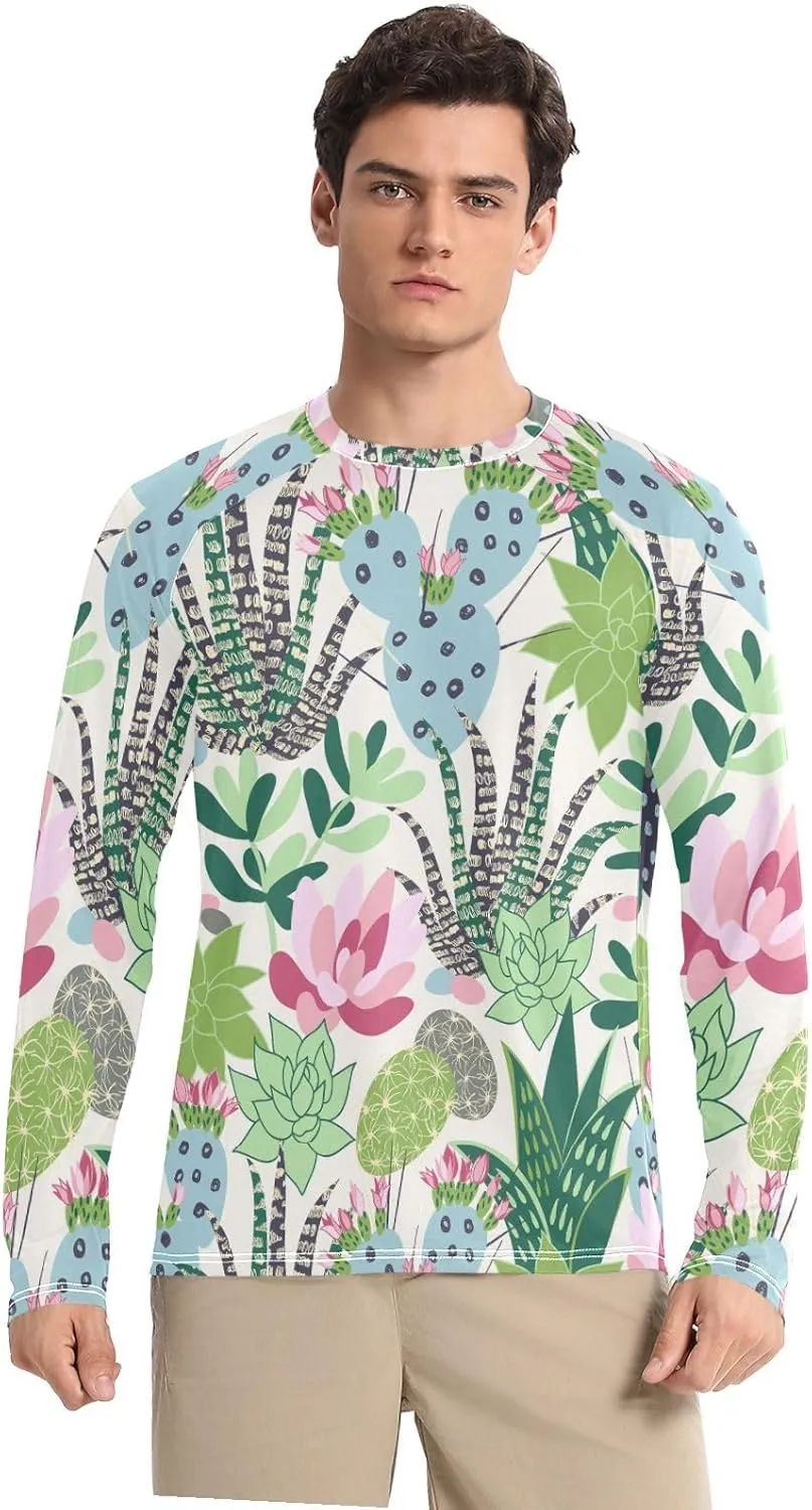 Men's Rash Guard Shirts, UPF 50  Long Sleeve Swimsuit Top Bathing Suit S-XXL