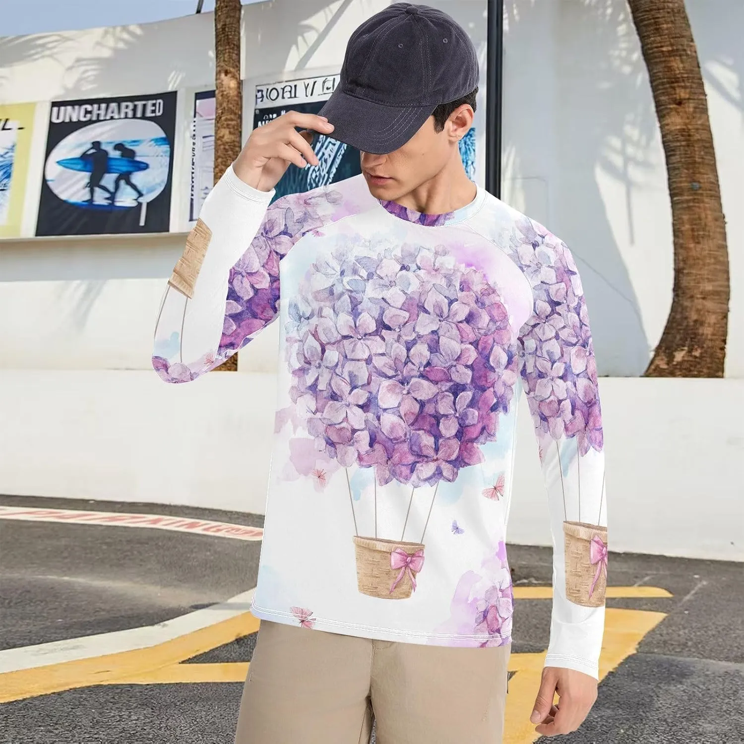 Men's Rash Guard Shirts, UPF 50  Long Sleeve Swimsuit Top Bathing Suit S-XXL