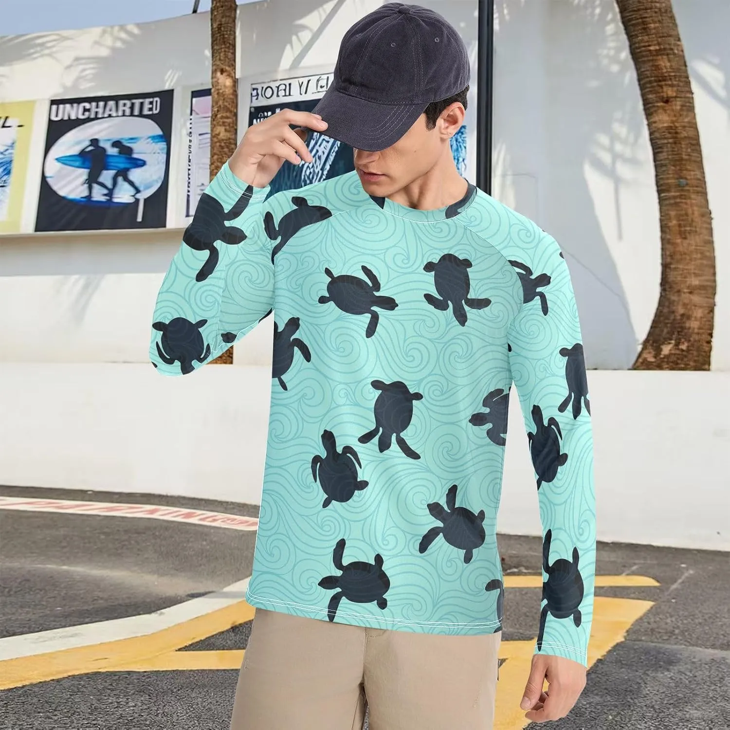 Men's Rash Guard Shirts, UPF 50  Long Sleeve Swimsuit Top Bathing Suit S-XXL